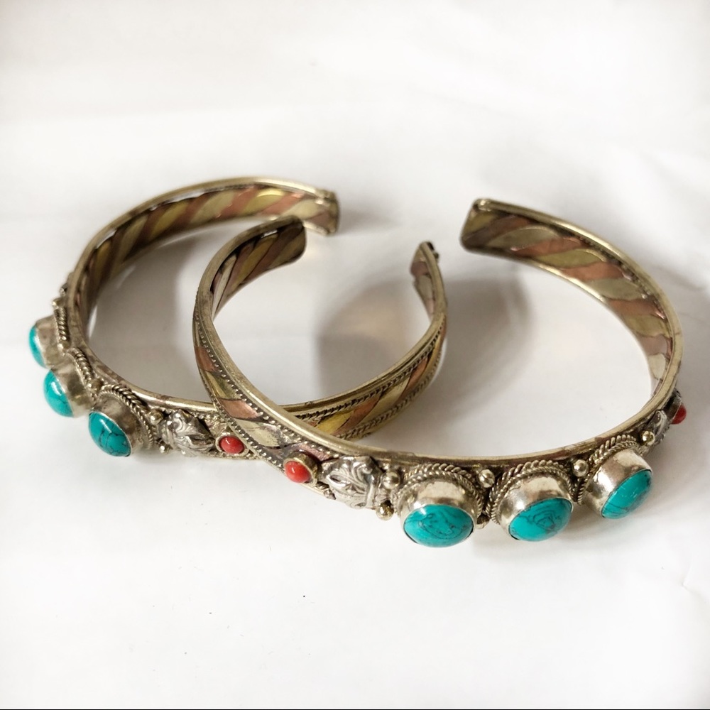 Boho bracelet adjustable cuff - stone bracelet 1pc - Picture 2 of 4